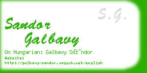 sandor galbavy business card